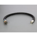 Bulk lucky leather rainbow stainless steel bracelet with locking